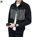 カジュアルシャツ メンズ コットンシャツ シャツジャケット エスニック ロングスリーブ BIGシルエット 春夏 耐摩耗 汗染み 汗染み防止 ゆったり服 合わせや...