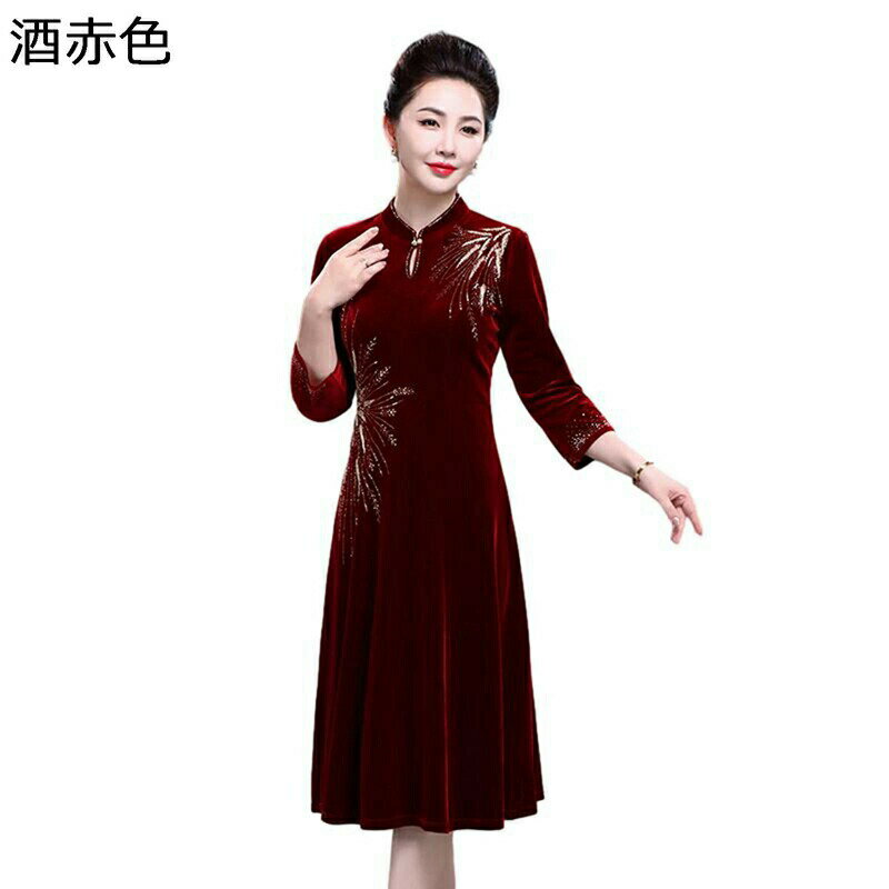 レディース チャイナドレス ワンピース チャイナ服 花柄 袖なし ロング丈 大きいサイズ スリット ファッション エレガント 春秋 大人 通勤 日常 宴会 母の日 記念日 誕生日のプレゼント