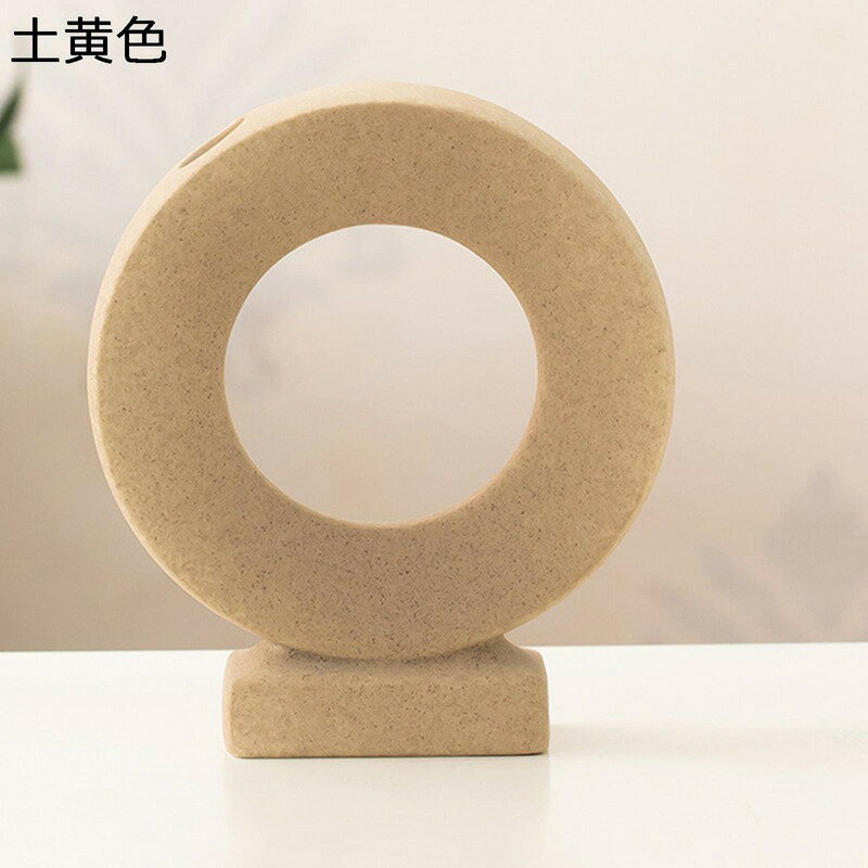 花びん シンプル花器 欧米風 一輪挿し 現代風 モダン 無地 円形 丸い 穴 おしゃれ花器 花瓶 陶器花器 セラミック花器 ドライフラワ用花器 寝室装飾 バレンタインデーギフト ギフト 日系デザイン 和式装飾