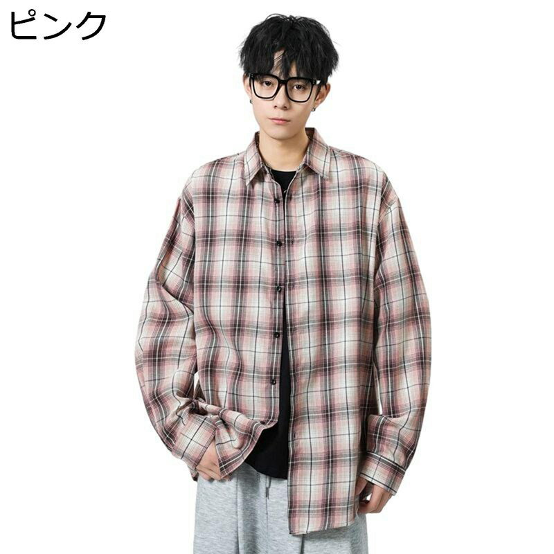 チェックシャツ メンズ 長袖 シャツジャケット カジュアル 開襟 格子柄 ベーシック 春夏 速乾 汗