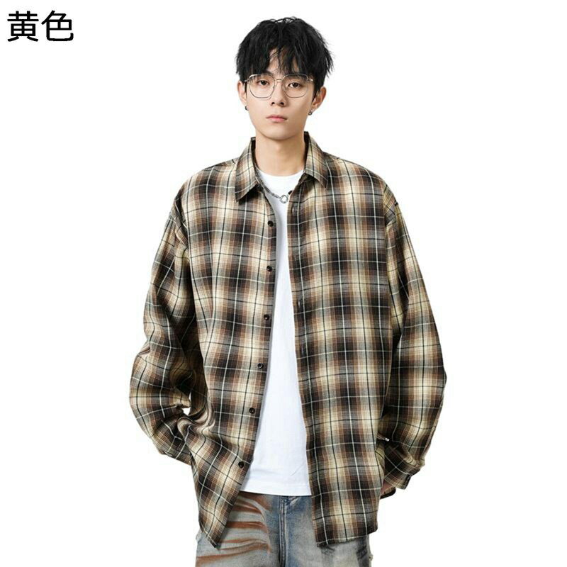 チェックシャツ メンズ 長袖 シャツジャケット カジュアル 開襟 格子柄 ベーシック 春夏 速乾 汗染み防止 耐久 薄い コンフォート リラックス 普段着 韓国風 トレーニング 旅行 オシャレ
