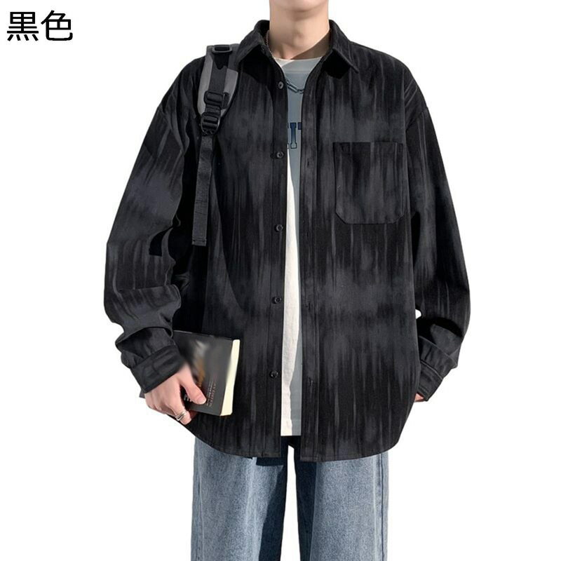 メンズ 開襟シャツ 長袖 ジャケットシャツ 絞り染めアウター カジュアル 体型カバー 着回し力 柔らかい 通気性 速乾 肌にやさしい 毛玉なし 紳士着 普段 旅行 春着 秋服