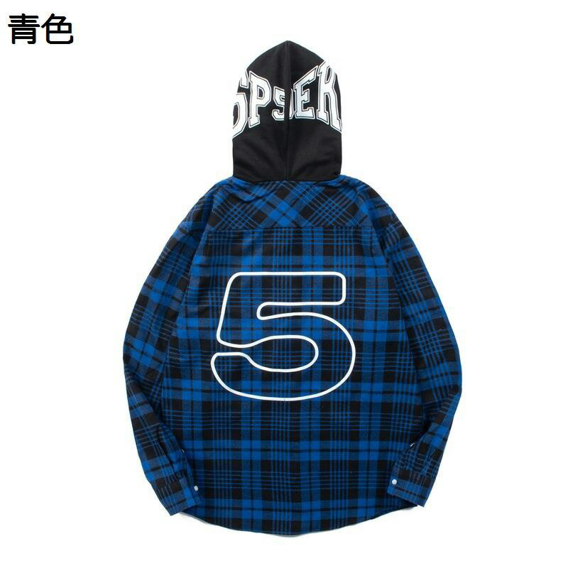 シャツ カジュアルシャツ チェック柄 レディース メンズ フード付き 刺繍 ユニセックス 長袖 春秋着 ア..