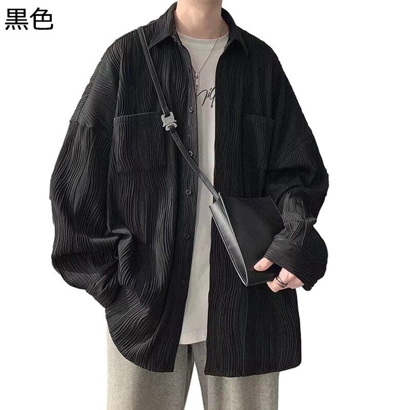 開襟シャツ 立体感 ストライプ 長袖 メンズ ジャケットシャツ 薄手 トップス アウター レディース ユニセックス 簡約 シンプル カジュアル ファッション お洒落 速乾 軽量 羽織り 春秋着