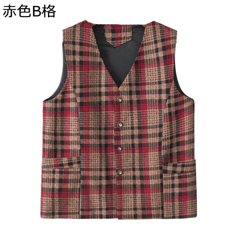 vネック ベスト レディース チェック柄 袖なし チョッキ 高齢者 前開 レトロ アウター カーディガン 着痩せ 羽織り レイヤード アウター エレガント 春 夏 大きいサイズ 普段使い 肌寒い