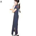 チャイナ服 ワンピースドレス レディース チェック柄 ロングドレス チーパオ チャイナ風 民族衣装 スリット スタイリッシュ 優雅 柔らかい コンフォート 春夏秋 お嬢様 学院風 彼女