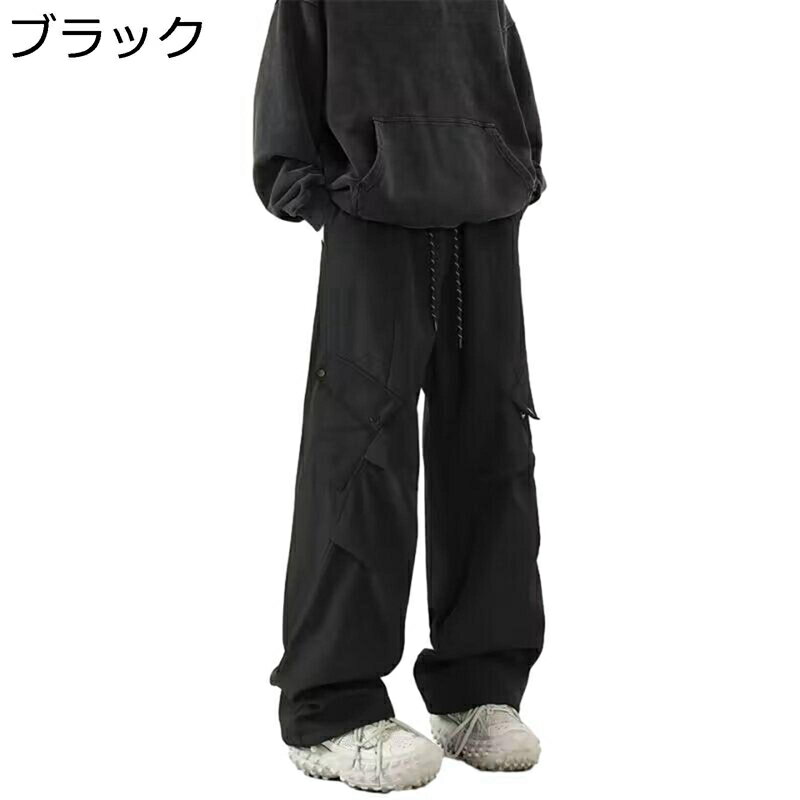 ワイドカーゴパンツ ユニセックス 下着 メンズ 作業服 春秋服 アウトドア 多機能 多ポケット オシャレ ズボン ベーシック アウトドアパンツ しっかり 柔らかい 肌触り 通気性 普段着 作業着 キャンプ バイク