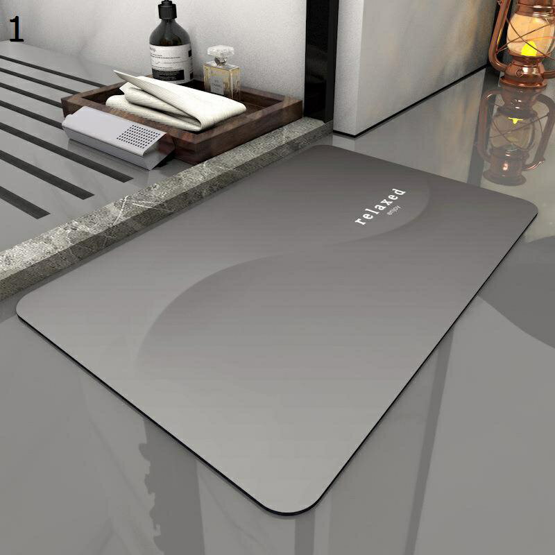 バスマット マーブル柄 高吸水力 お風呂マット 浴室マット ソフト 北欧風 天然素材 環境に優しい 無臭 ..