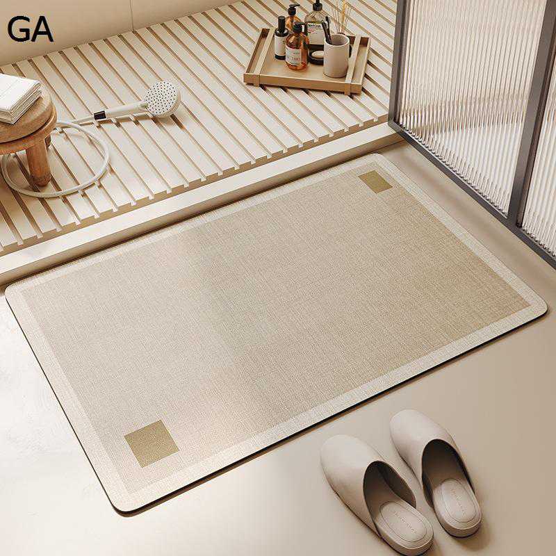 バスマット 足拭きマット ソフト 薄手 おしゃれ 浴室足ふき 無地 滑り止め 速乾 吸水 天然素材 多層構..