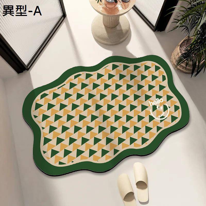 バスマット 異型 お風呂マット キッチンマット 総柄 ソフト おしゃれ 天然素材 環境に優しい 無臭 アメ..