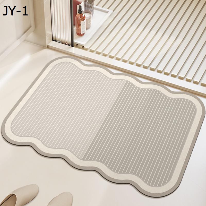 侘び風 バスマット 異型 吸水速乾 お風呂マット 浴室マット ソフト おしゃれ 天然素材 環境に優しい 無臭 滑り止め 大判 マイクロファイバー 防臭 防カビ 洗える 玄関 キッチン 台所 室内