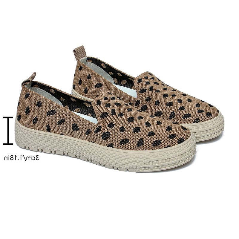 スリッポン レディース 豹柄 エスパドリーユ 紐なし 厚底3cm シューズ ファッション ローカット 春 夏 ローファー 通気性 滑り止め 軽量 フラットシューズ スニーカー 女性用 旅行 日常 2