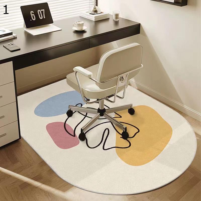 ラグマット 半円 カーペット チェアマット 短い毛足 防ダニ 防臭 パソコンデスク用 オフィス 椅子 防音..