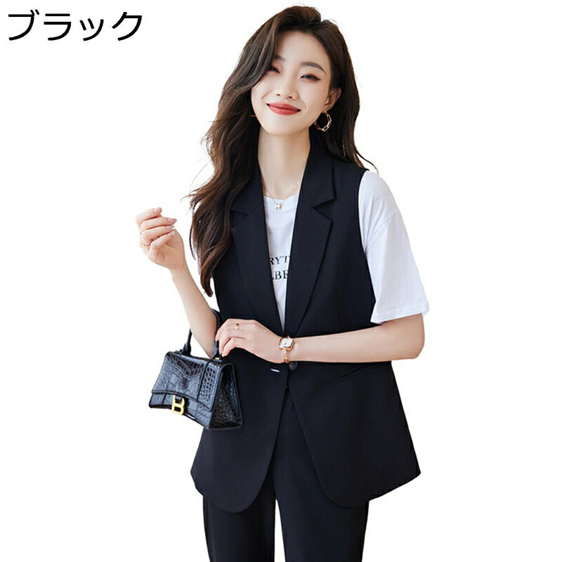 ジレベスト レディース 無袖ジャケット ショールカラー ビジネス オフィス フォーマル 春夏 重ね着 薄..