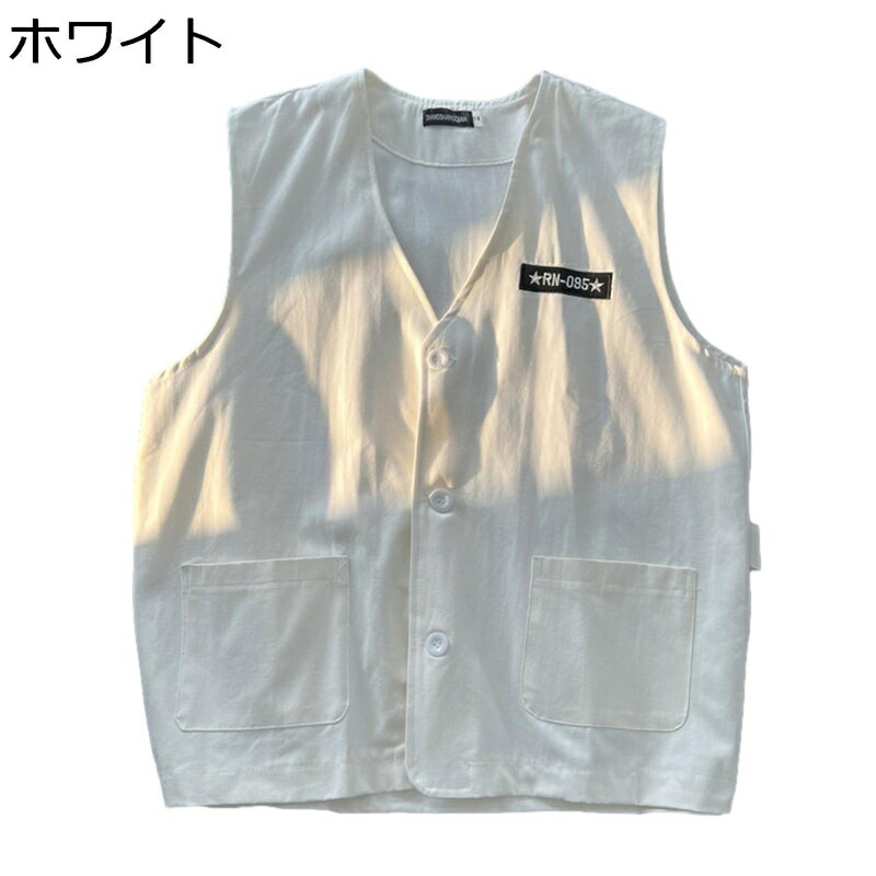 メンズ チョッキ ベスト 無袖ジャケット ノースリーブ ショート丈 ボタン 大きいサイズ 春服 夏服 前開き 薄い ポケット カジュアル 着痩せ ゆったり 涼しい 暑さ対策 上着 ファッション