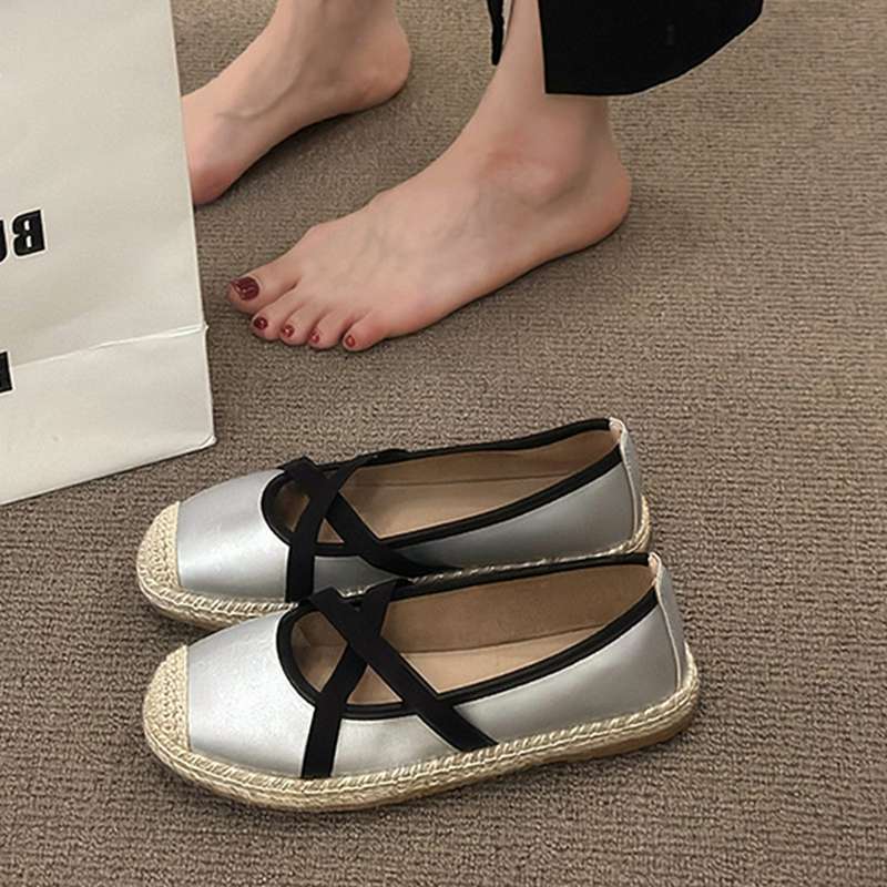 スリッポン スニーカー レディース エスパドリーユ クロスストラップ フラットシューズ 春 夏 紐なし 脱げない エレガンス 滑り止め 軽量 プラットフォーム サマーシューズ リゾート 日常 OL 散歩 3