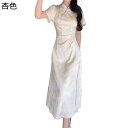 チャイナ服 ワンピースドレス 夏服 着痩せ タイトドレス チャイナ風 民族衣装 ロング丈 スリット チーパオ ワンピ ファッション エレガンス 発表会 パーティ...