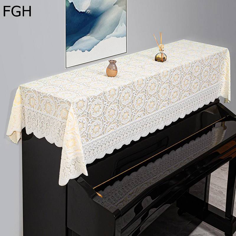 ピアノカバー トップカバー アップライト 標準直立型ピアノ用 花柄 レース キーボード保護 ピアノ鍵盤..