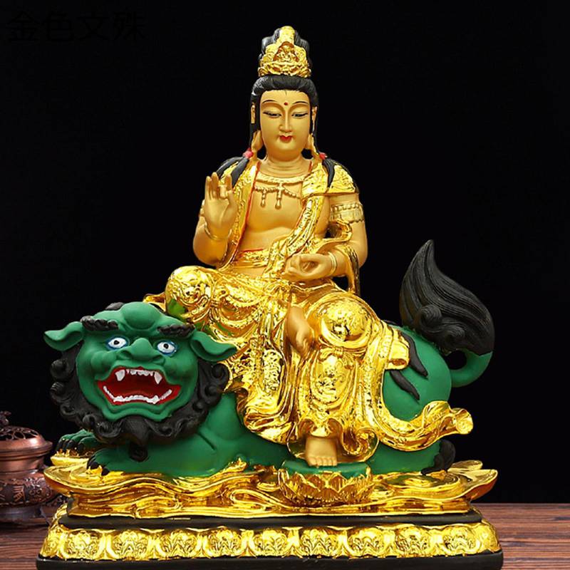 文殊菩薩 普賢菩薩 仏壇仏像 十二支守り本尊 樹脂彫刻 風水グッズ 坐像 置物 縁起物 邪気除け 厄除け 開運グッズ 運気アップ 福運 仕事運 祈願 お守り 一対 ペア 家用 プレゼント お祝い 記念日