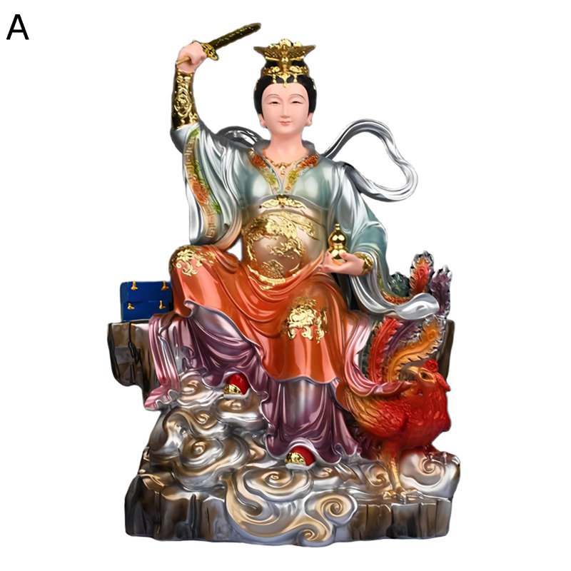 九天玄女様 九天玄女立像 神像 仏像 樹脂製 神話上の人物像 縁起物 インテリア飾り お守り 邪気除け 道教美術品 工芸品 オブジェ 雑貨 贈り物にも最適 記念日 玄関 デスクトップの装飾 供奉