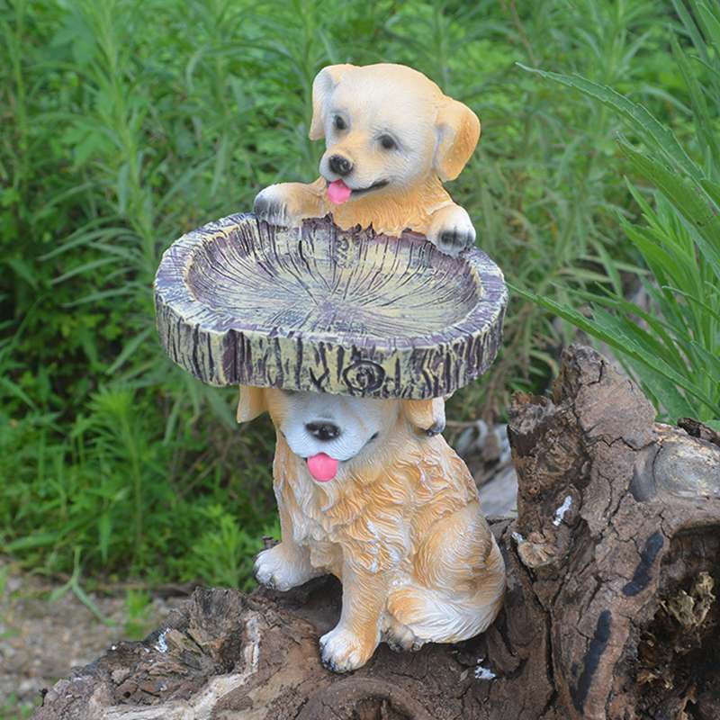 ガーデニング 犬 いぬ ガーデンオブジェ 置き物 鳥の給餌器 カワイイ 童話風 庭 オーナメント 樹脂 防水 耐久 ガーデン雑貨 庭 飾り 園芸 インテリア 部屋装飾品 屋外の彫刻の装飾