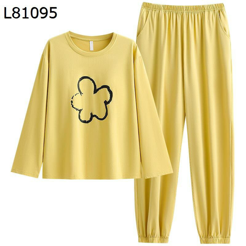 綿100 パジャマセット 長袖 レディース ロングパンツ ナイトウェア 春秋 吸湿 丸首 tタイププル 上下セット 2点セット リラックス 女性 ゆったり 便利服 安眠 寝間着 ねまき 胸パッド付き