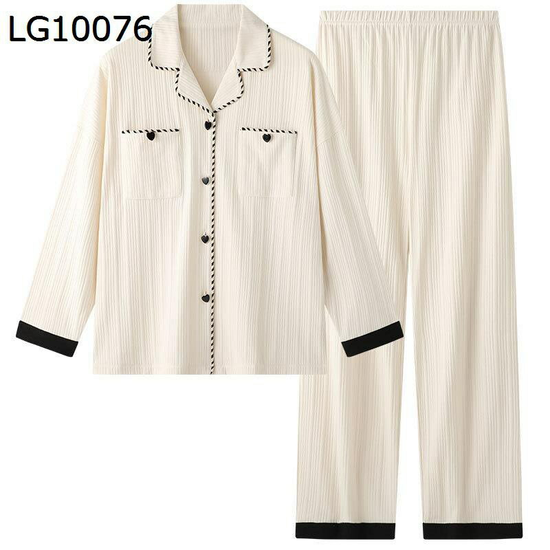 レディース ロングパンツ パジャマセット 綿100 長袖 ナイトウェアセット 敏感肌 おしゃれ 春秋 部屋着 ルームウェア 無地 上下セット 2点セット ボタン 開襟 Vネック 女性 ねまき 寝間着