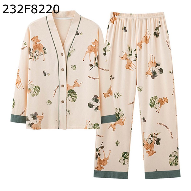 花柄 パジャマセット おしゃれ Vネック ボタン 開襟 ウエスト調節 レディース ロングパンツ ナイトウェ..