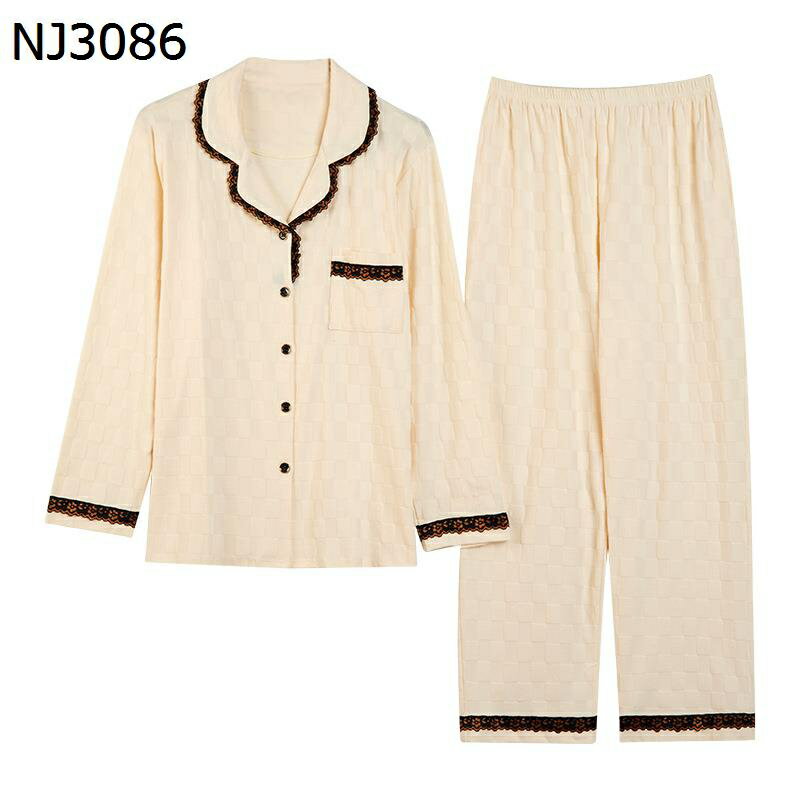 パジャマセット 長袖 レディース ロングパンツ 部屋着 ナイトウェア 2点セット おしゃれ ルームウェア レース襟 折り襟 リラックス 女性 綿 ソフト ゴムウエスト 家着 静電気防止 敏感肌 四季 冬用 ねまき