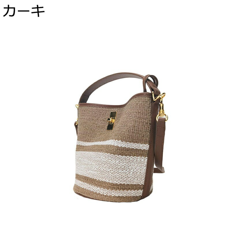 ショルダーバッグ レディース キャンバス パッチワーク スマホポーチ 編み込み 2WAY 手提げバッグ 肩掛け 斜めがけカバン バケツ型 軽い 防撥水 丈夫 自立型 トート 便利 鞄 女性 大人 成人式 卒業式 入学式(4)