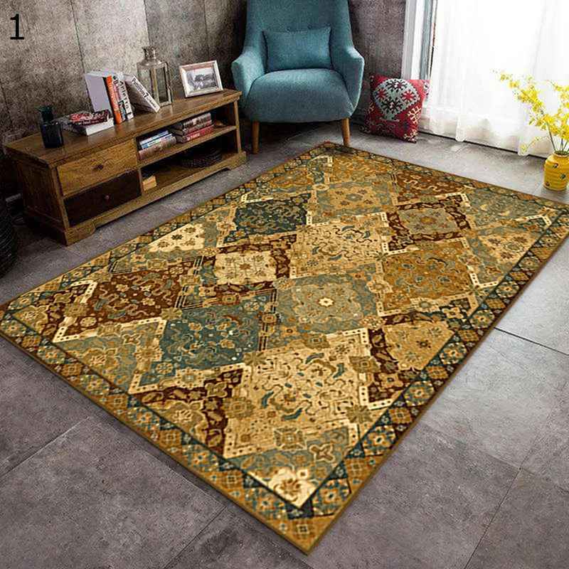 ルームカーペット リビングラグ センターラグ ボヘミアン風 民族風 花柄 フロアマット 家具保護パッド 敷物 長方形 大判 ロイヤルパレス 床傷防止 防滑 防音 柔らかい インテリア 書斎 四季