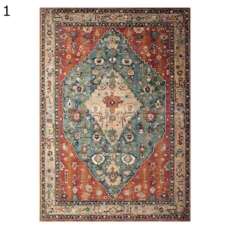 センターラグ 花柄カーペット フロアマット 民族模様 モロッコ リビングパット ボヘミアン風 敷物 インテリア すべり止め 宮廷風 カラフル ずれない 騒音対策 洗濯可能 リビング