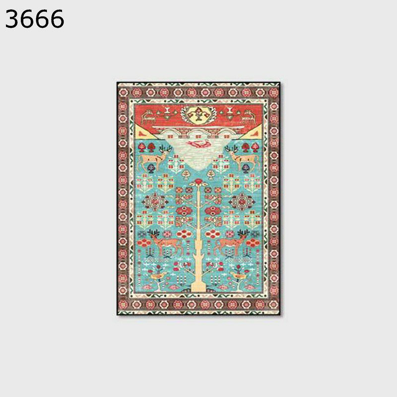 花柄カーペット センターマット ボヘミアン風 リビングラグ アンティーク 古典 復古スタイル 民族風 パット 傷防止 すべり止め 防音 フロアマット 足元ラグ 絨毯 洗濯可 店舗用