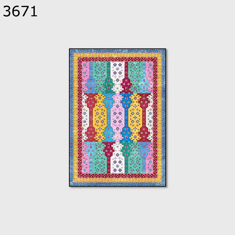 ルームカーペット リビングラグ 花柄 カラフル ボヘミアン風 センターラグ 民族風 家具保護パッド フロアマット 敷物 スクエア 大判 レトロ 防滑 防音 柔らかい ベッドルーム オールシーズン