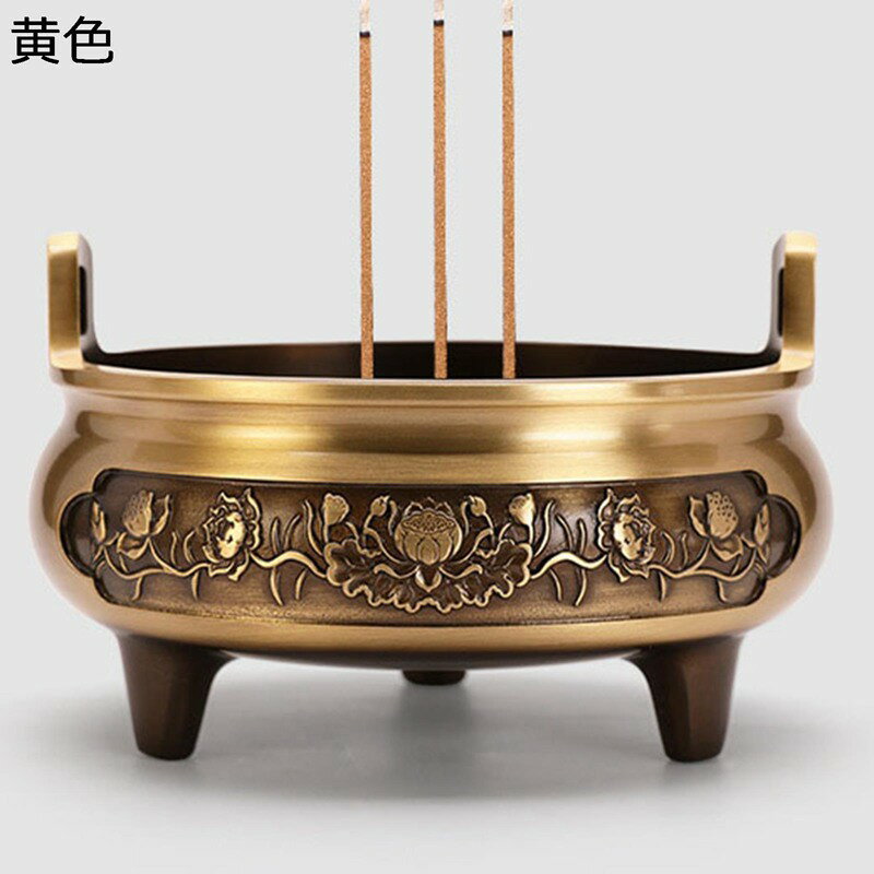 三脚の香炉 香炉 お香立て 銅製 仏壇用香炉 室内香炉 インテリア リラックス 丸香炉 香皿 線香立て 灰..