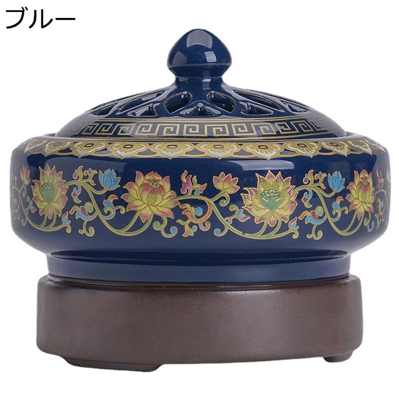 電子アロマセラピー炉 香炉 アロマストーブ 香道具 陶器 温度調整60?300℃ 0.5?12時間タイマー お香パウ..