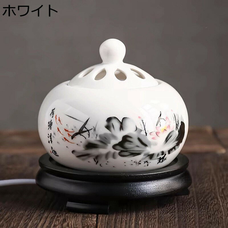 電子アロマセラピー炉 香炉 アロマストーブ セラミック製 お香パウダーエッセンス時間設定温度加熱電気..