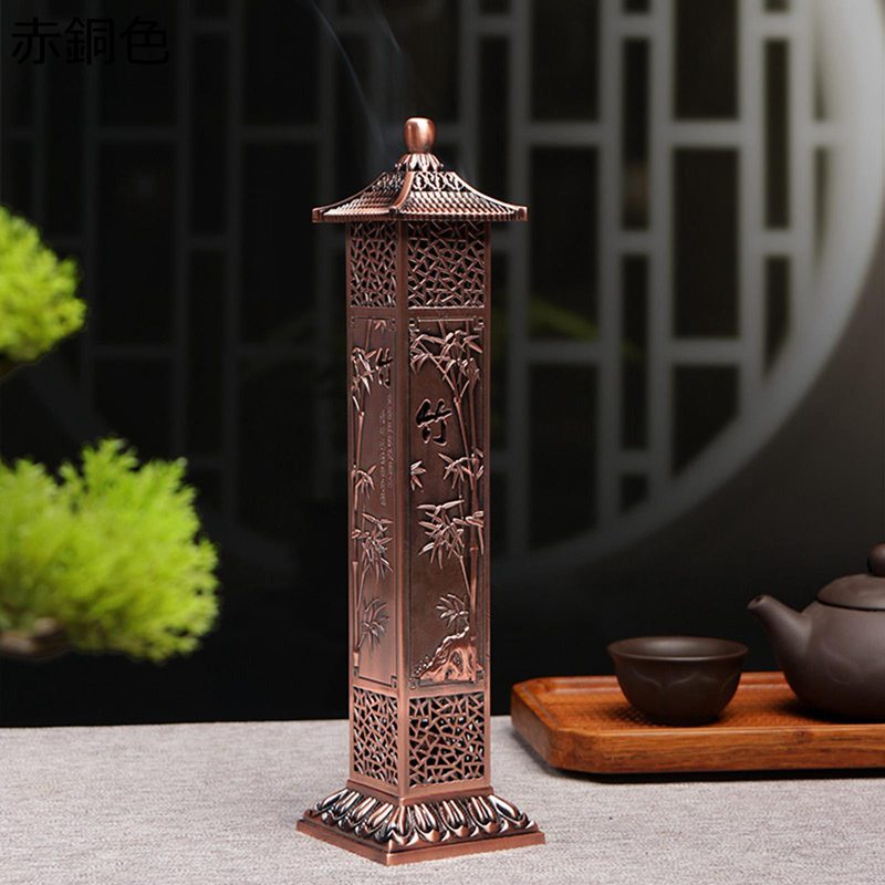 線香立て お香立て 金属製 置物 風水グッズ お香入れ ケース お香たて 蓋付き リラクゼーション おしゃれ 癒しグッズ 禅 香立 彫刻飾り 記念日 卒業式 書斎 香道用 瞑想 ヨガ 贈り物にも最適