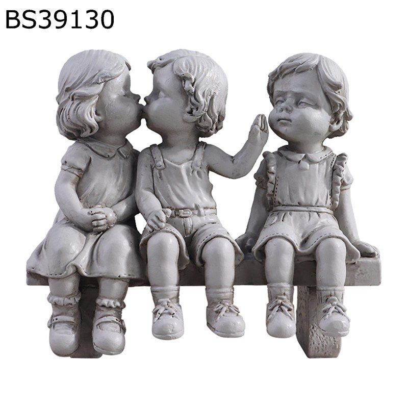 ガーデンオーナメント 子供三人 ガーデニング 置物 かわいい 樹脂 庭の飾り 防水 屋外 園芸雑貨 インテリア 部屋装飾品 アウトドア 屋外の彫刻の装飾 ベランダ ミニガーデン