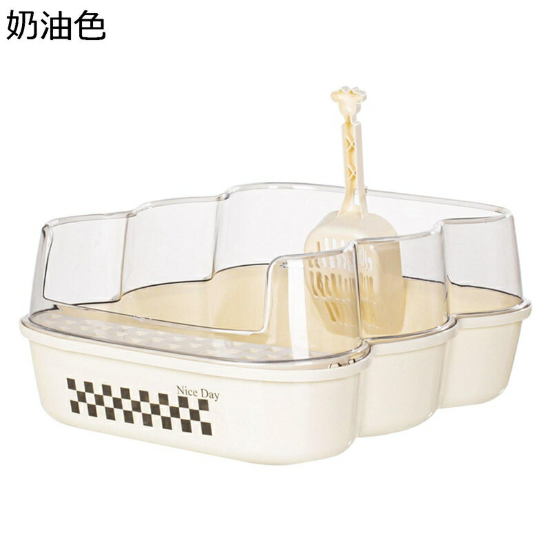 オープン 猫トイレ 猫用品 お手入れ簡単 大開口 倒れにくい 清潔でお手入れラクラク 足に砂残らない ゆ..