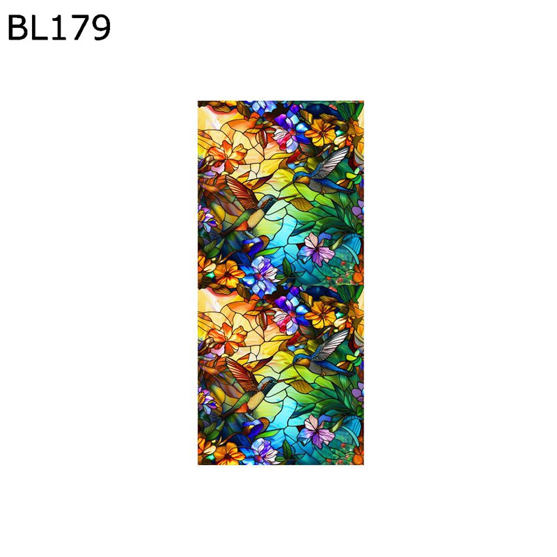 窓ガラス目隠しフィルム めかくしシート 花柄 ステンドグラス 窓用シール 水で貼るだけ プライバシーフ..