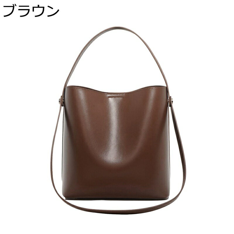 本革トートバッグ バケツ レディース ハンドバッグ 軽量 通勤 2way 大容量 自立 ショルダー ストラップ付き インナーバッグ付き キューブ型 お洒落 高さ見え シンプル ヴィンテージ 流行り 柔らかい