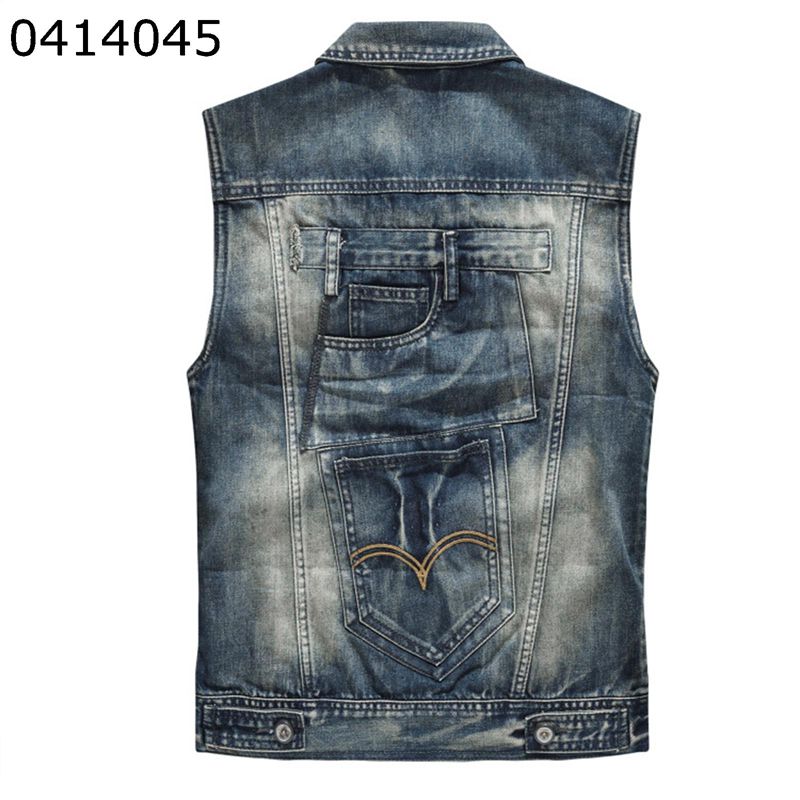 デニムベスト ジージャン 多機能 チョッキ ジレベスト メンズ 大きいサイズ 着痩せ ワークベスト 袖無しジャケット お洒落 作業用 ウォッシュ加工 カメラマン 前開き ポケット付き かっこいい 春秋