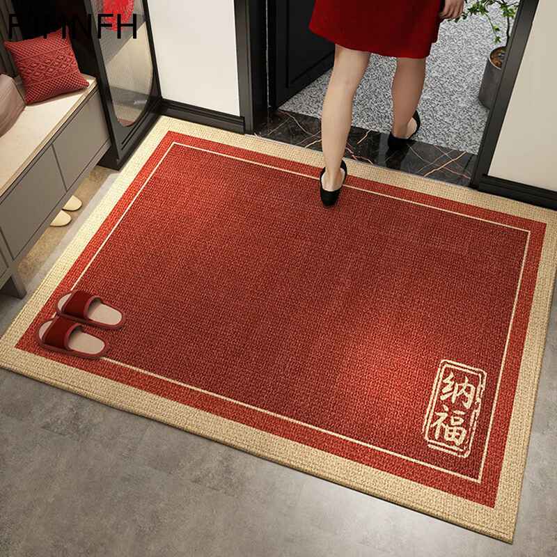 玄関マット 麻風 室内・屋外用 砂落とし 滑り止め加工 ドアマット 無地 シンプル 防ダニ 防カビ 清潔簡..