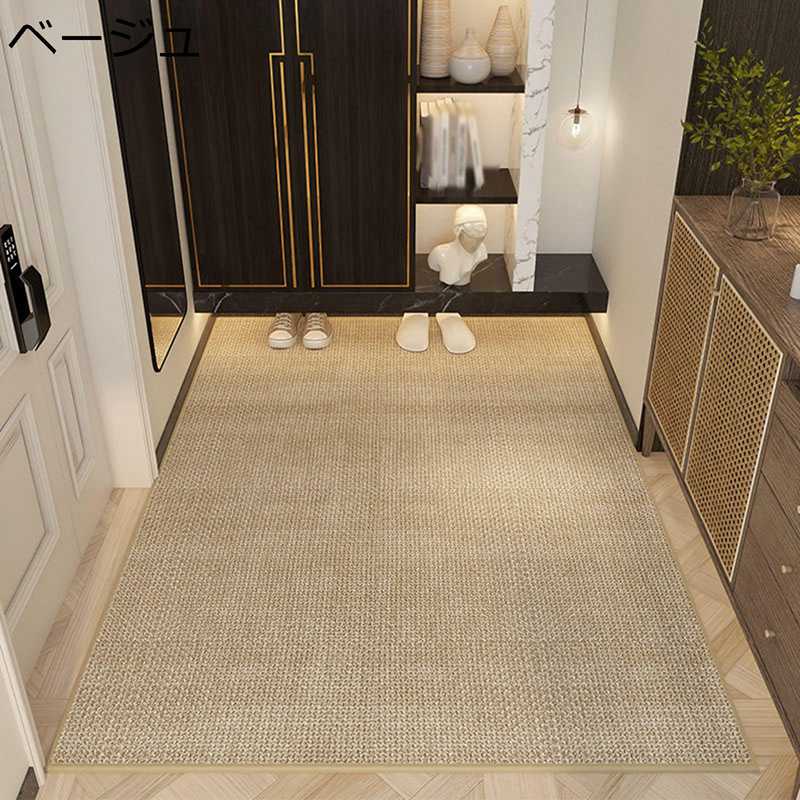 麻風 玄関ラグ リビングカーペット ドアマット スクラッチマット 編み風 敷物 防カビ 床保護 猫爪研ぎ ..
