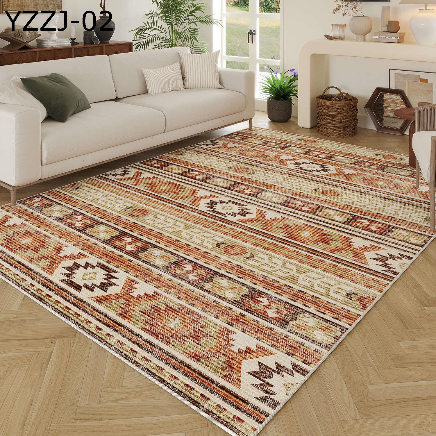 センターカーペット ペルシャ? エスニック系 アンティーク レトロ花柄 ラグ フロアマット 敷物 厚い 消臭 床暖房 床保護 安心素材 厚い 手触りいい 耐磨耗 遮音性 リビング 屋内 新生活 一人暮らし