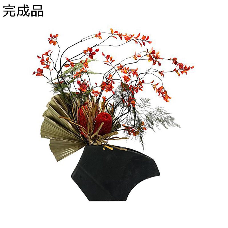 造花アレンジメント 枯れない花 枝 異型花瓶付き オレンジ インテリア 世話不要 卓上 北欧 本物そっくり 長持ち センターピース 置物 撮影用 デスクトップ 部屋 リビング ウェディング 二次会