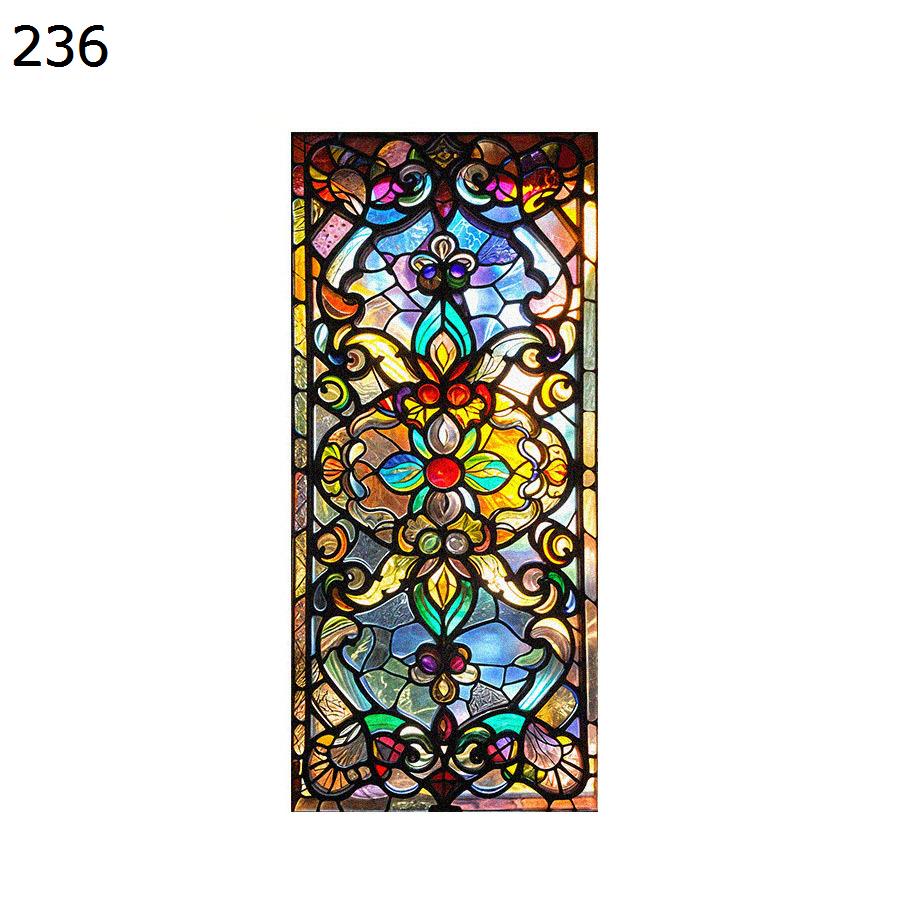 窓ガラスフィルム すりガラス 花柄 ステンドグラス 欧風 ガラス目隠しシート 断熱 窓用 プライバシーフィルム ガラスに貼れる 水で貼れる 遮光 西日対策 ベッドルーム お風呂 子供部屋 喫茶店