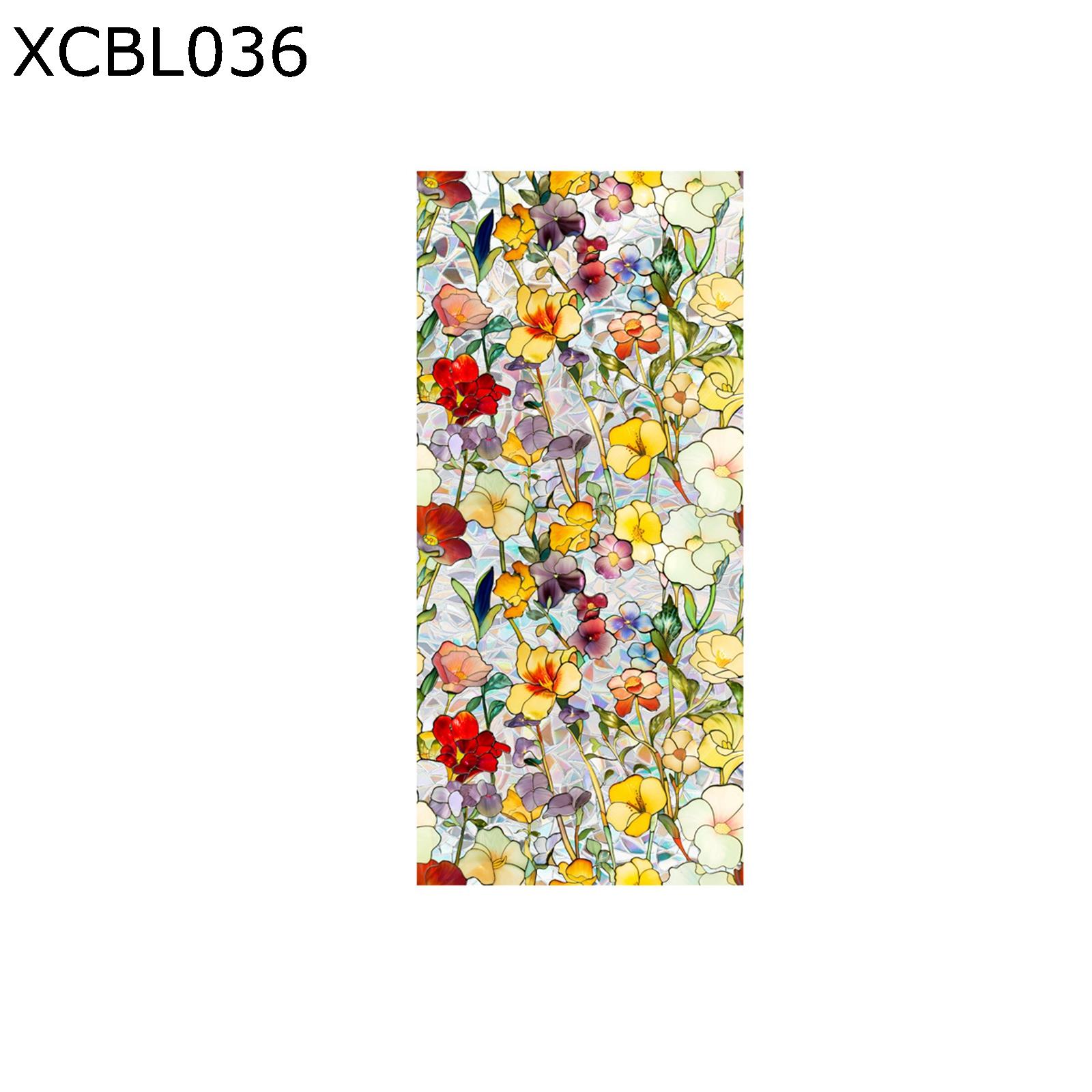 窓用ガラスフィルム 目隠しフィルム 花柄 虹色 ステンドグラス 遮熱 貼り直し可能 非粘着性 窓フィルム..