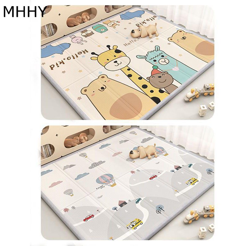 ベビーマット プレイマット 赤ちゃん 折りたたみ 厚さ2cm シンプル 両面使用 防水 お手入れ便利 ヨガマット お昼寝 ベビークッションマット 防音 衝撃緩和 収納しやすい 自宅 出産祝い